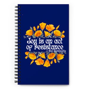 Feminist journal, bell hooks quote, bell hooks journal, feminist gift, feminism journal Joy is an act of resistance Spiral Toi Derricotte