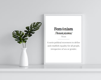 Feminism definition poster, Feminist Poster, Feminist Wall Art, Feminist Art Print, Feminist Office Wall Art, Feminist digital printable