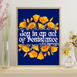Joy is an act resistance feminist social justice bell hooks, Feminist Poster Feminist Wall Art, Feminist Art Print, Feminist Office Wall Art