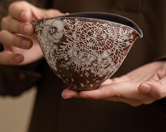 Silvering Flower Tea Pitcher: Oriental Pottery Gongdao Cup (170ml)
