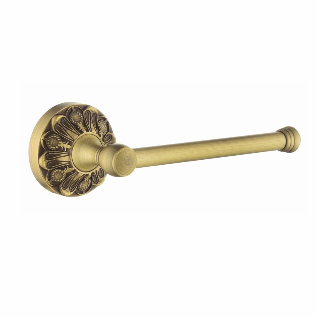 Brass Petal-relief Toilet Paper Rod, Antique Gold Oil Rubbed Toilet Paper Roll Holder Wall Mount ...