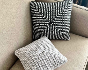 CROCHET PATTERN: NOVA Pillow | Modern Starburst Granny Square in 14"x14" & 18"x18"