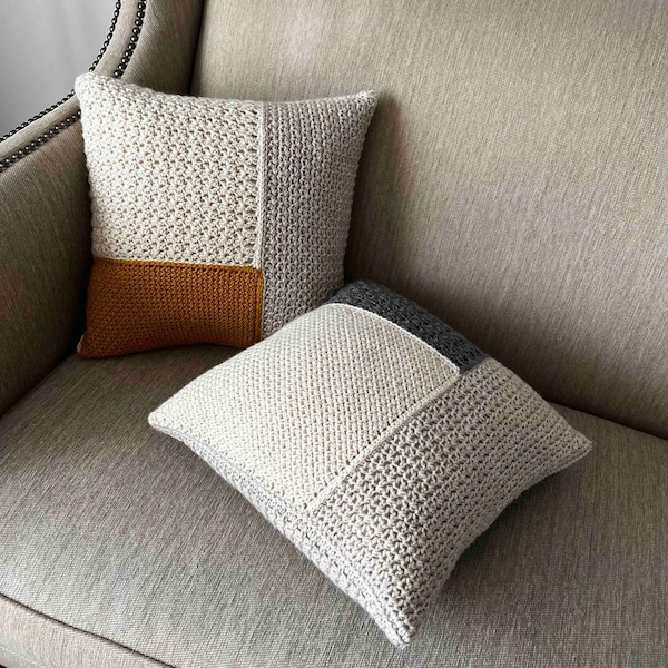 CROCHET PATTERN: DEVON Pillow | Timeless | Color Block