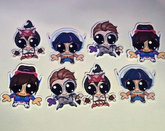 Overwatch Chibi Stickers: D.Va, Moira, Kiriko, Juno