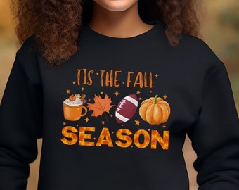 Sudadera con bebida de café de otoño, camiseta Tis The Season, bebida de café con leche con especias de calabaza, camiseta de otoño, regalos de otoño, amantes del café, sublimación de otoño.