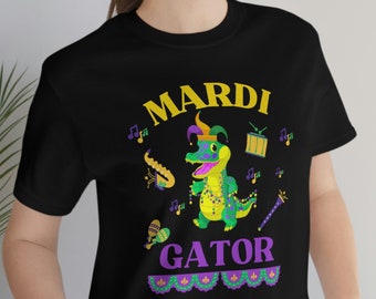 Mardi Gras Gator Shirt, Funny Mardi Gras Tee, Cute Alligator T-Shirt, Carnival Party Tee For Him and Her, Mardi Gras Gifts for men and women