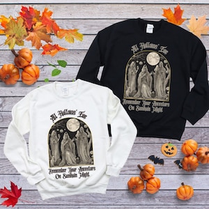 All Hallows&#39; Eve Sweatshirt, Halloween Shirt, Blessed Samhain, Solstice Celebration, Pagan Holiday, Samhain Gifts, Harvest Festival, Fall.