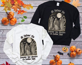万聖節スウェットシャツ、ハロウィンシャツ、祝福されたサムハイン、夏至のお祝い、異教の祝日、サムハインの贈り物、収穫祭、秋。