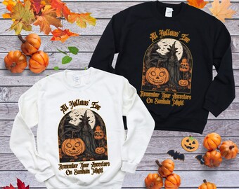 万聖節スウェットシャツ、ハロウィンシャツ、祝福されたサムハイン、夏至のお祝い、異教の祝日、サムハインの贈り物、収穫祭、秋。