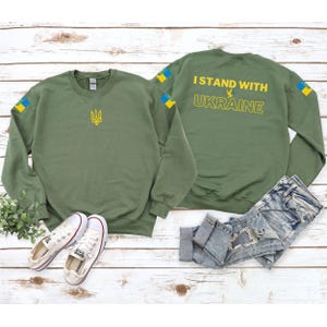 Volodymyr Zelensky Sweatshirt, Stand With Ukraine, Trident Symbol Gift, Ukrainian Sweat shirt, Zelenskyy Shirt, Coat Of Arm Pullover