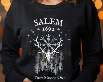 Salem Sweatshirt, Retro Salem 1692 Shirt, They Missed One Shirt, Vintage Halloween Shirt, Salem Witchy Shirt 1692, Massachusetts Witch Trial