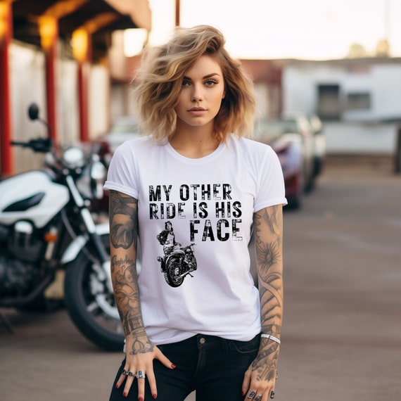 Womens Funny Biker Wife T-Shirt For Lady Motorcycle Lovers Womens Funny Biker Wife T-Shirt For Lady Motorcycle Lovers