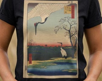 Utagawa Hiroshige T-Shirt | Minowa Kanasugi Art Tee | Bella Canvas Unisex | Japanese Art Gift | Ukiyo-e Tee
