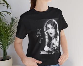 Estudio de Mary Pickford 2 / Estrella del cine mudo / Hollywood clásico / Camiseta de manga corta con cuello redondo