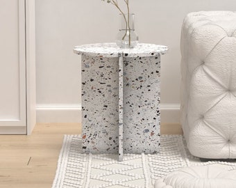 Limited Edition (DIY Assembly) - Sky Terrazzo Carved Side Table