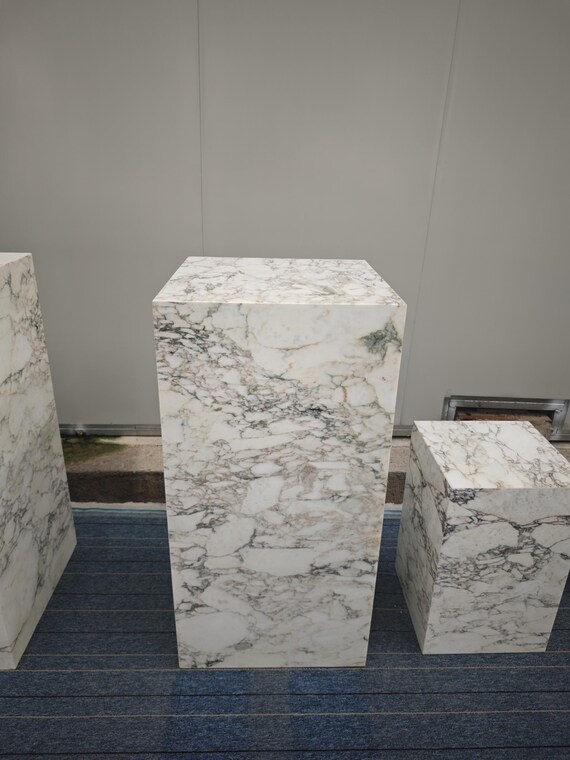 Calacatta Viola Marble Plinth: Italian Stone Display Pedestal