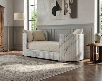 Custom Made Carrara Marmor Daybed Sofa 80,31 "x 33,86" x 27,95" Luxus Stein Lounge Bank