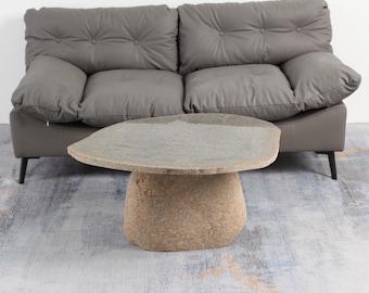 Handcrafted River Stone Table: Natural Home & Office Decor