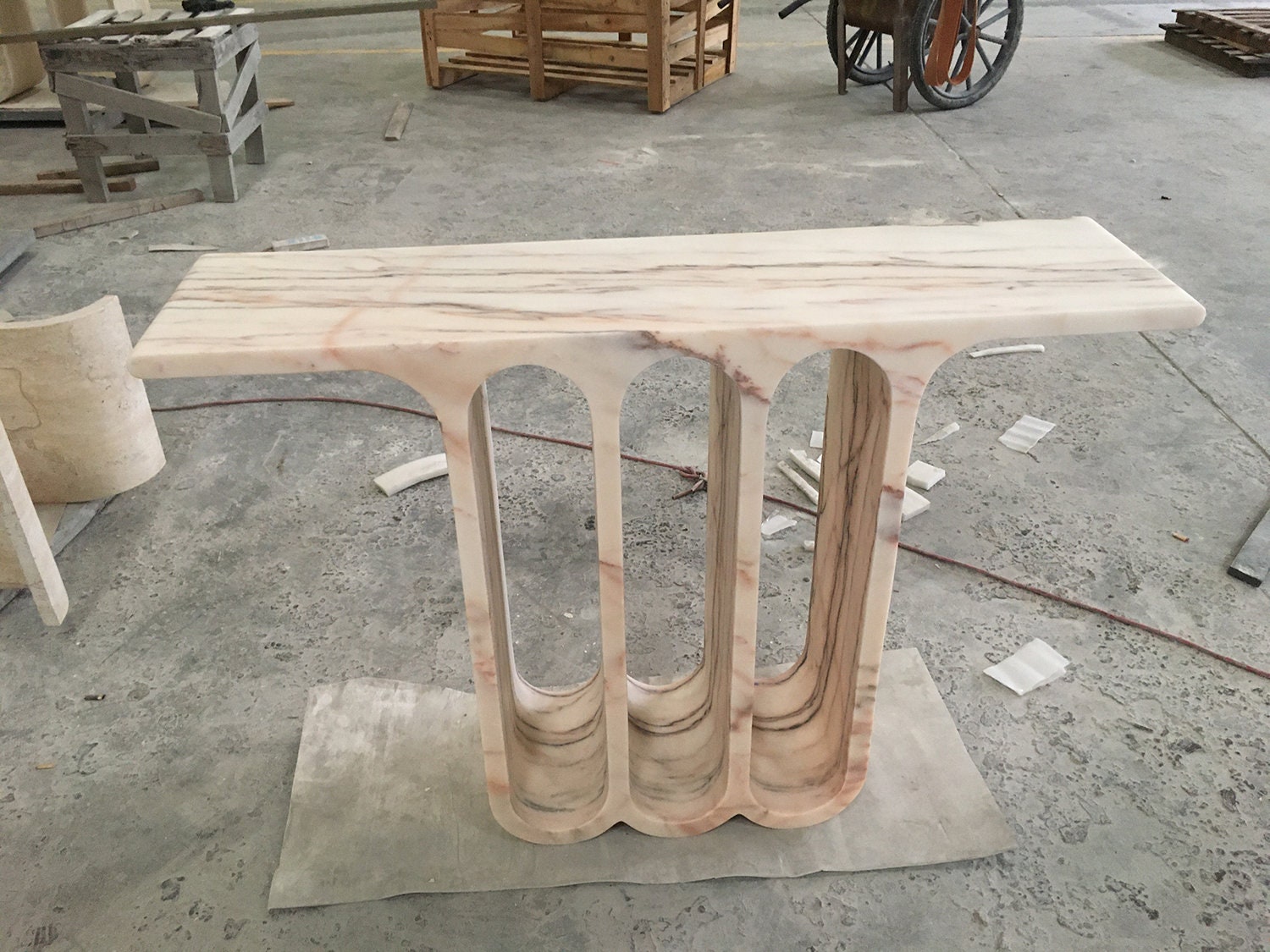 Cream marble console table discount