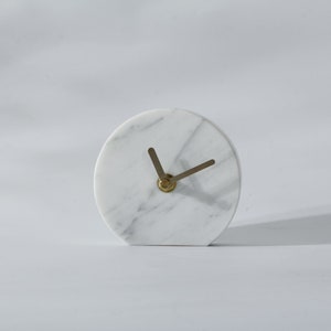Natural Marble Tabletop Clock (Half Circle)