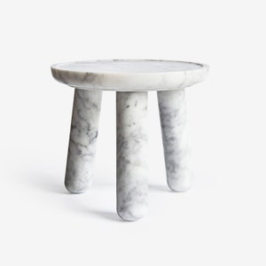 White Marble Small Chairs and Stools, Modern Furniture, Living Room Dining Room Coffee End Tables