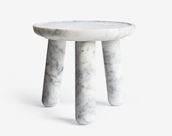 White Marble Small Chairs and Stools, Modern Furniture, Living Room Dining Room Coffee End Tables