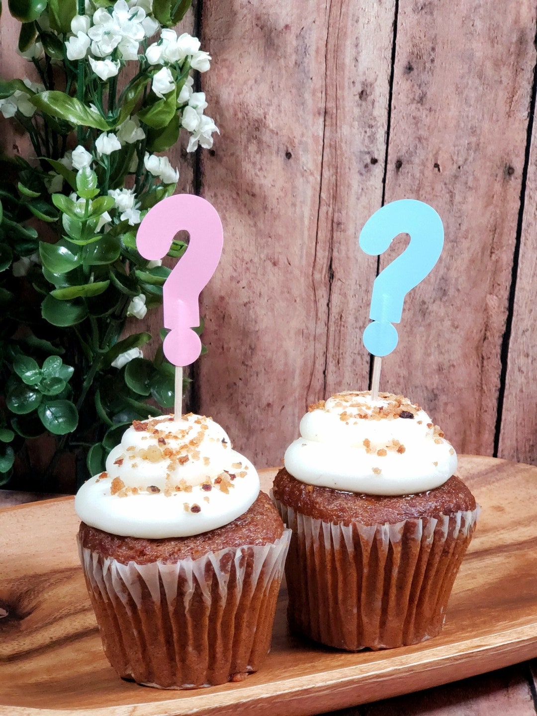 Gender Reveal Cupcake Toppers, Boy or Girl Cupcake Toppers, Gender ...