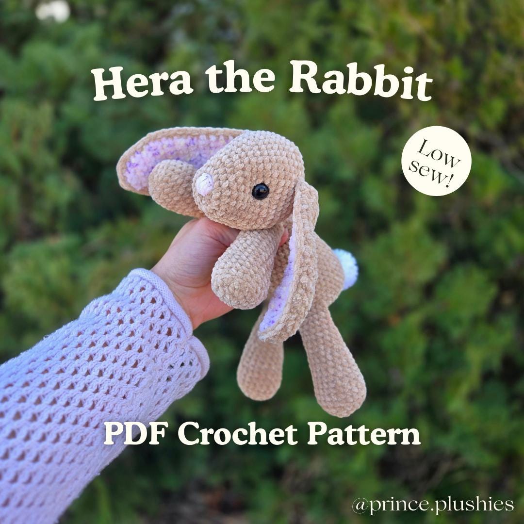 Floppy Bunny Crochet Amigurumi Pattern (low-sew PDF Pattern) | Easter ...