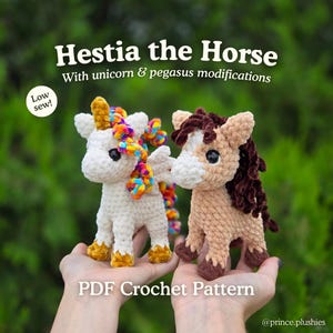 Standing Horse / Unicorn / Pegasus Crochet Amigurumi Pattern (Low-sew PDF Pattern)