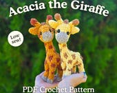Standing Giraffe Crochet Amigurumi Pattern (Low-sew PDF Pattern)