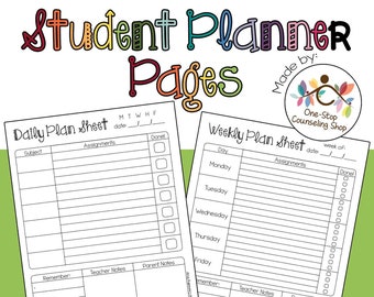 Student Homework Planner and Assignment Tracker Pages for Teachers - Daily, Weekly, and Monthly