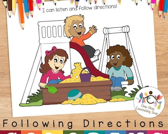 Coloring Activities for Following Directions, Executive Functioning, and ADHD