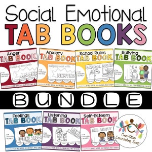 Social Emotional Tab Book Bundle für den Unterricht von Schülern, soziale Fähigkeiten, Emotionsregulierung und Wellness-Unterricht für psychische Gesundheit