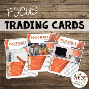 Attention and Focus Trading Cards – Classroom Behavior Tools, Occupational Therapy, Counseling, Psychology, Social Work Resources for ADHD image 1