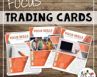 Attention and Focus Trading Cards – Classroom Behavior Tools, Occupational Therapy, Counseling, Psychology, Social Work Resources for ADHD
