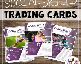 Social Skills Trading Cards for Kids – SEL, Classroom Behavior Tools, Social Work, Psychology, Counseling, Speech Therapy Resources
