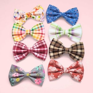 Dog Collar Bow Ties. pet accessories, dog bow tie, bow tie for dogs, cute dog bow, dog in bow tie, slide on bow tie