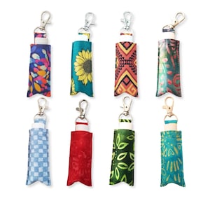 Chapstick Holder, lip balm holder keychain, gift for her, chapstick keychain