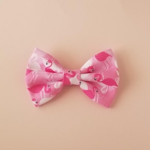 Pajarita para perro con diseño de flamenco: algodón rosa chicle, extragrande