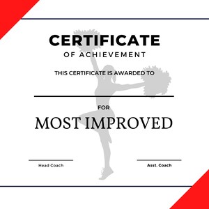 12 Printable Cheer Awards BLUE and RED