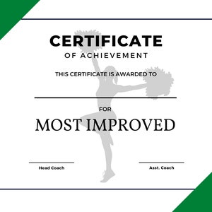 12 Printable Cheer Awards GREEN