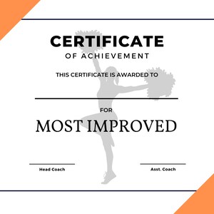 12 Printable Cheer Awards ORANGE