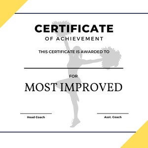 12 Printable Cheer Awards YELLOW