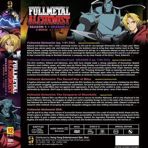 Puede incluir: Caja de DVD de Fullmetal Alchemist con la serie de anime. El set incluye dos pel&iacute;culas y un OVA. La portada del DVD presenta a los personajes principales Edward y Alphonse Elric, junto con el t&iacute;tulo de la serie y los n&uacute;meros de los episodios. La parte posterior de la caja incluye una sinopsis de la serie y una lista de caracter&iacute;sticas especiales.