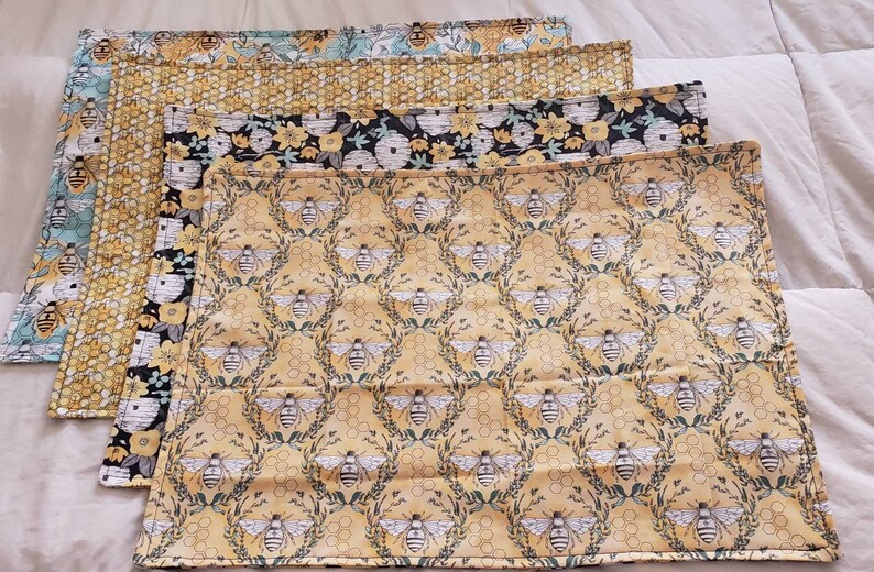 Queen Bee Reversible Mix and Match Cotton Placemats Set of 4 Etsy