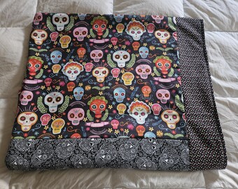 Sugar Skulls Fleece Lined Blanket