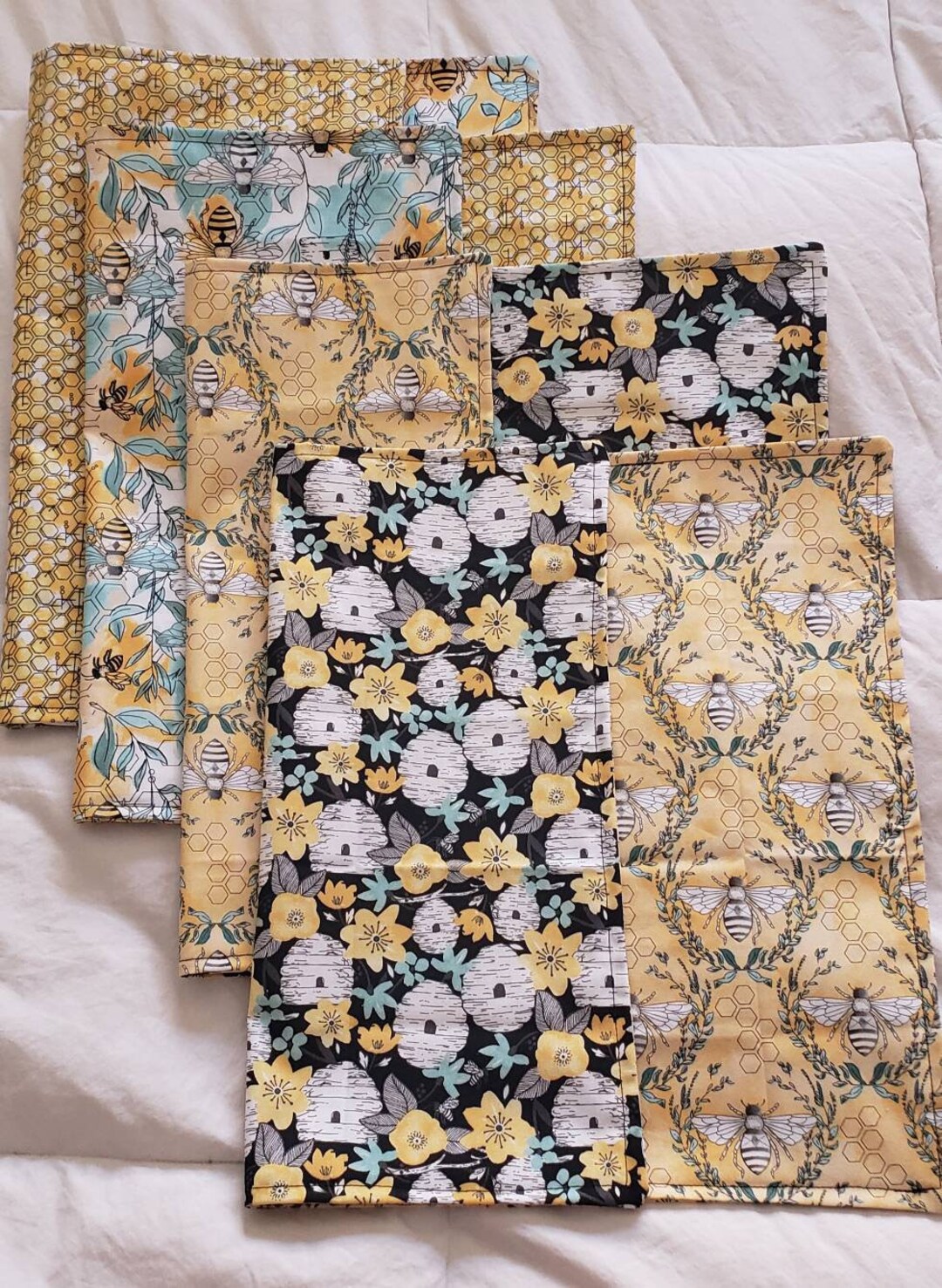 Queen Bee Reversible Mix and Match Cotton Placemats Set of 4 Etsy