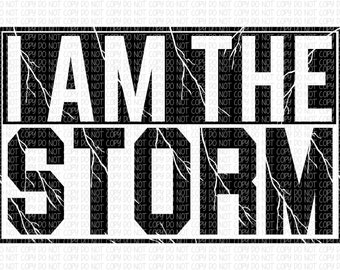 Soy la tormenta PNG en blanco y negro