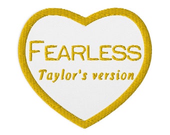 Taylor Swift Fearless Heart Embroidered Patch | Iron On or Sew on Clothing Patch | Eras Tour Jacket