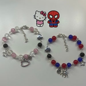 *pre order *spider-man and hello kitty matching bracelet set